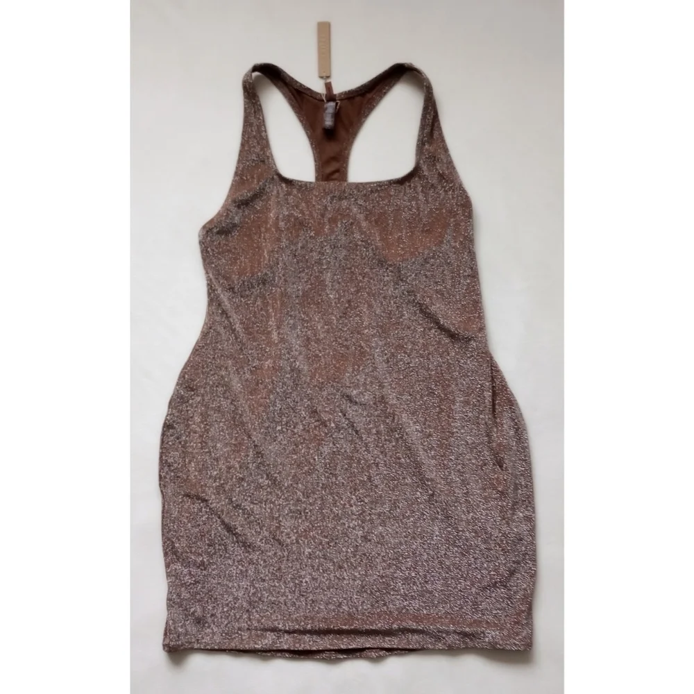 SKIMS▪️Glitter Metallic Swim Coverup Dress in Jasper